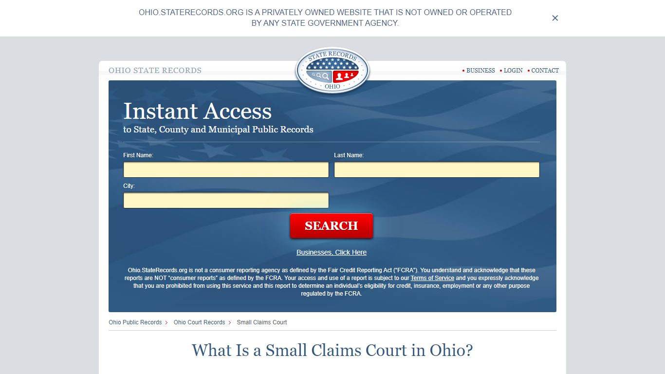 Ohio Small Claims Court Records | StateRecords.org